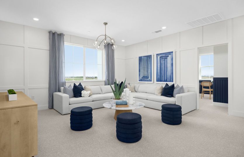Light filled second level loft, perfect place for family movie night