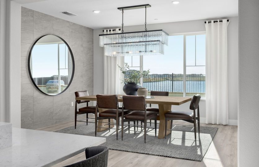 Cafe area overlooking lake