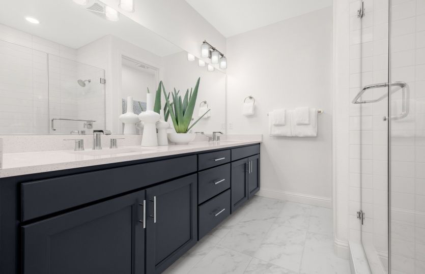 Owner's bathroom with dual vanity