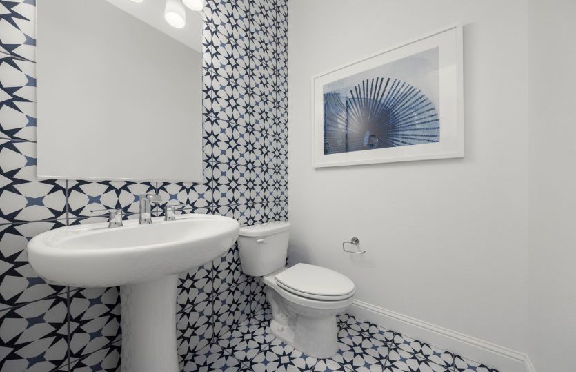 Powder bath with fun tile detail