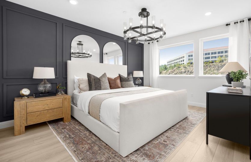 Stunning owner's suite with trim wall details