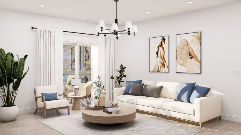 Sunlit gathering room