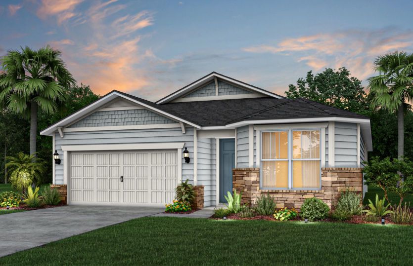 Craftsman with Stone Elevation | C2 with Stone