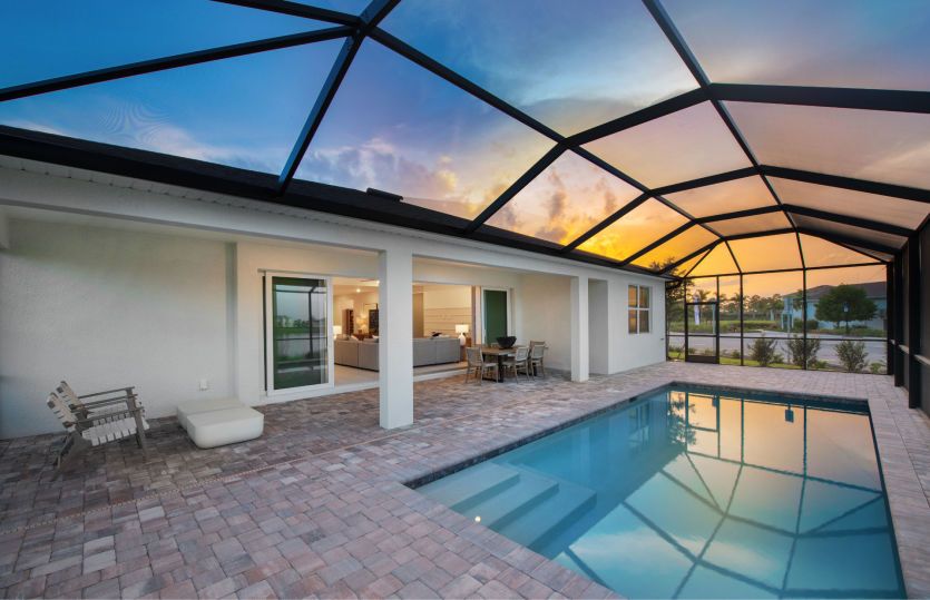 Screened-in pool and spa