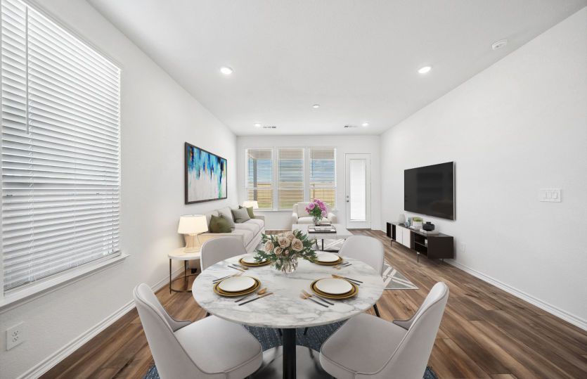 Virtually Staged Dining Area & Living Room