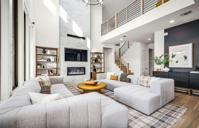 Expansive Gathering Room with Built In Fireplace
