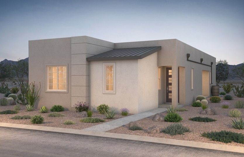 Mijas Elevation C with metal roof accents