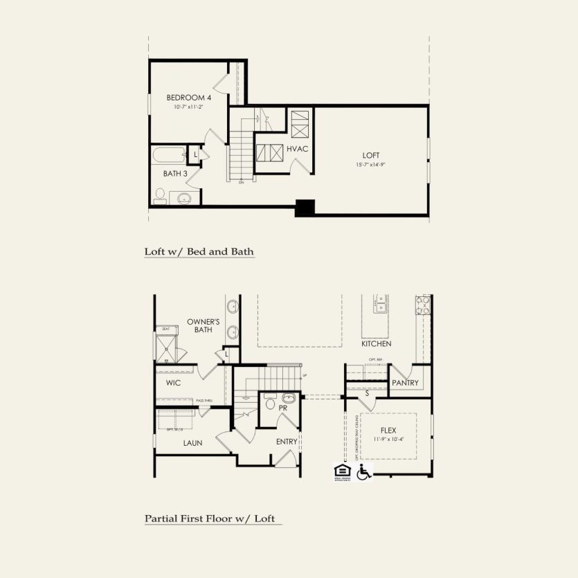 Second Floor 2 br / 2.5 ba
