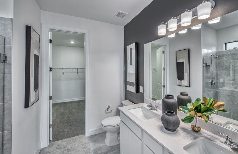 Owner's bathroom with dual vanity