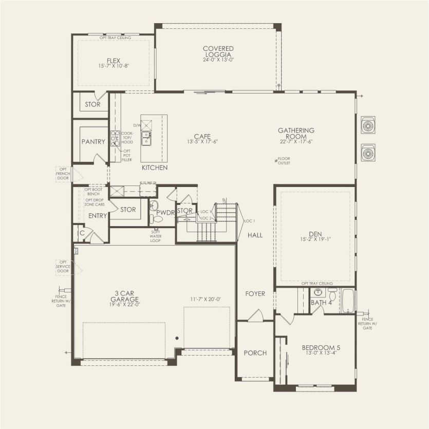 First Floor 5 br / 4.5 ba
