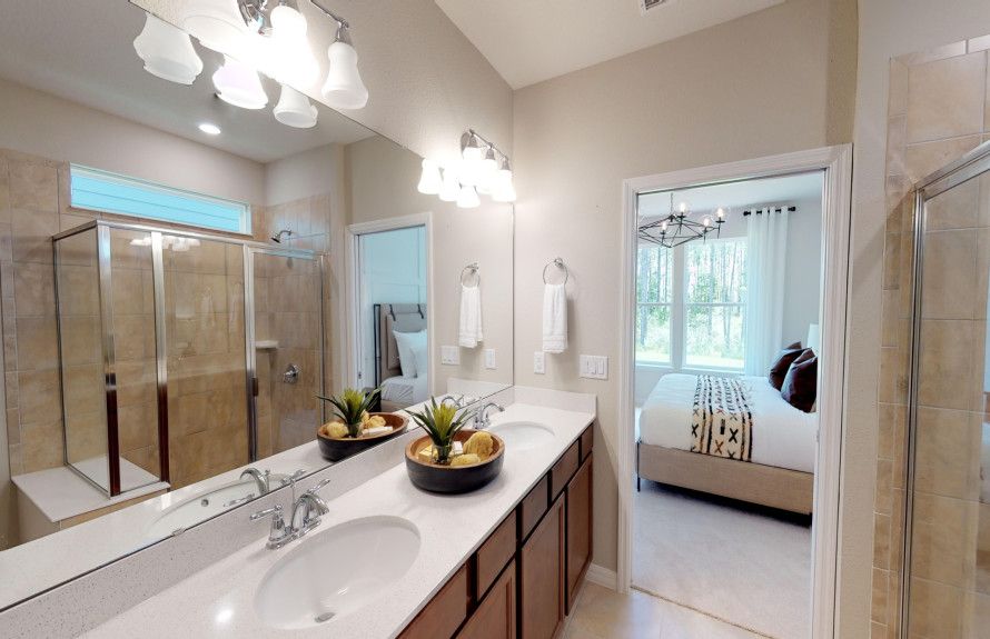 Owner's bath with dual vanities