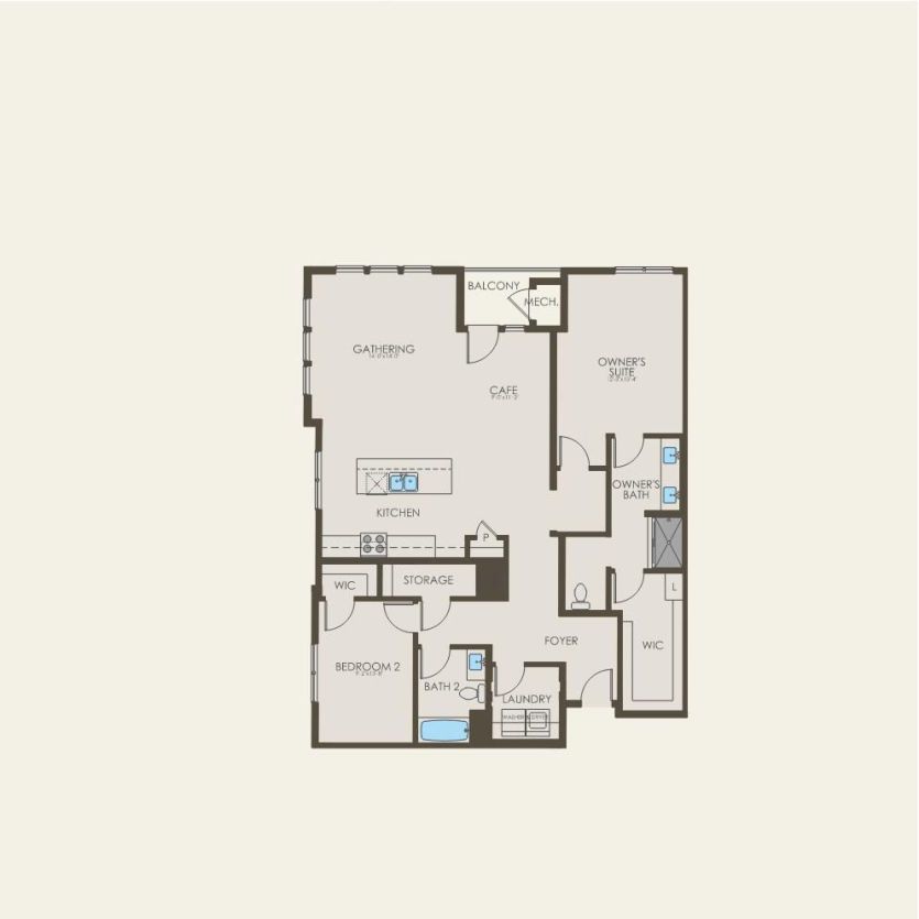 First Floor 2 br / 2 ba