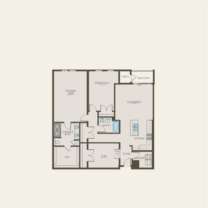 First Floor 2 br / 2 ba