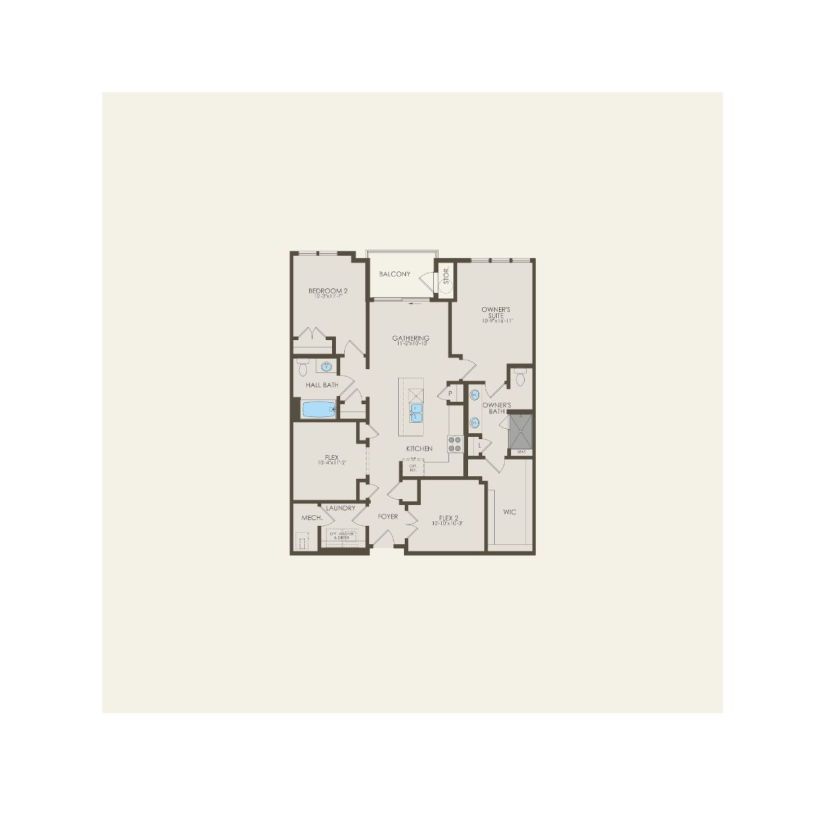 First Floor 2 br / 2 ba