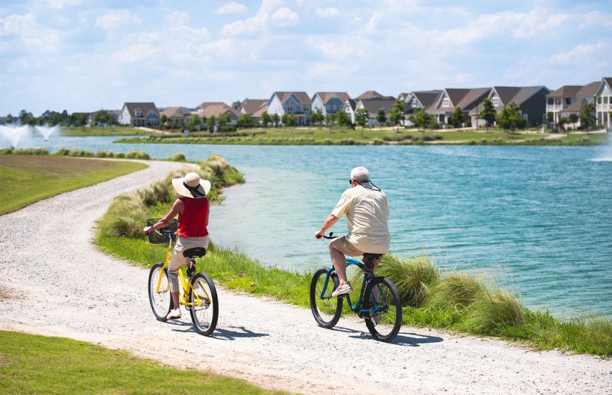 Bike the path around the lake