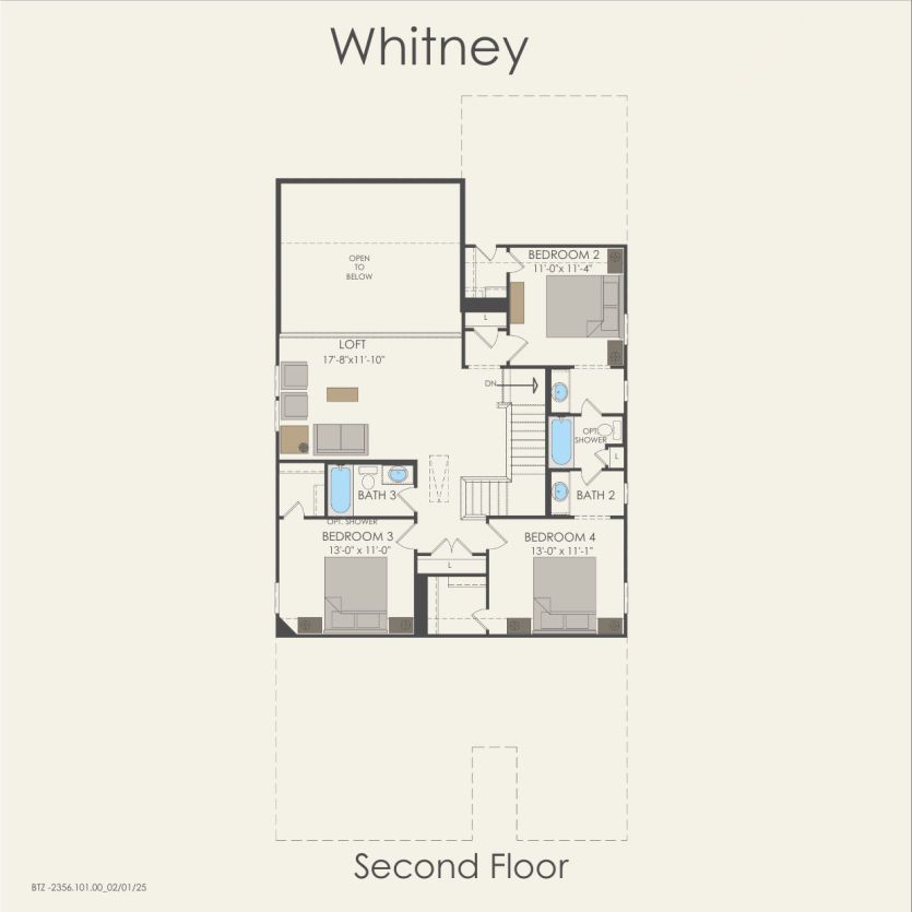 Second Floor 4 br / 3.5 ba