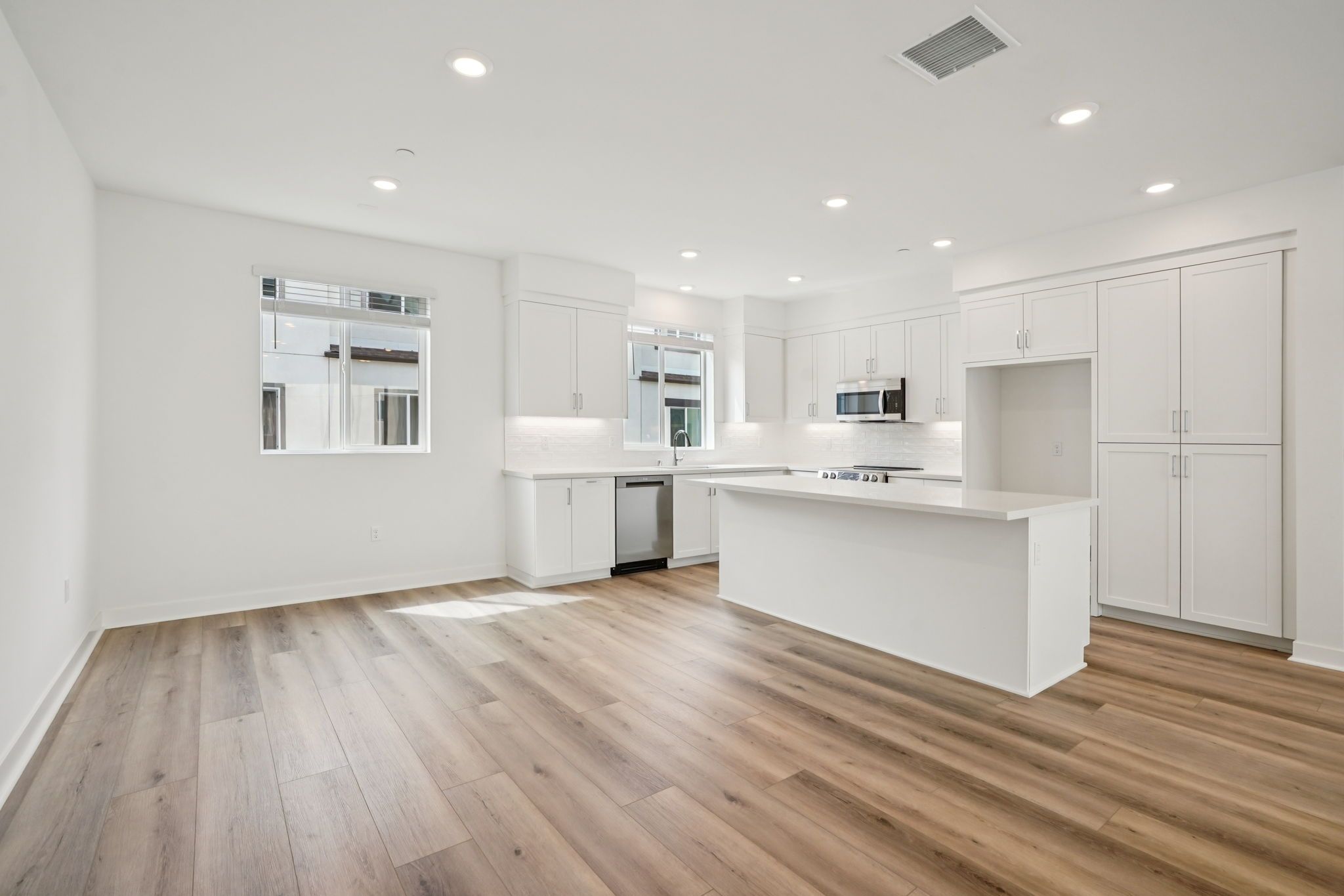 Kitchen situated with a large center island for additional counter space