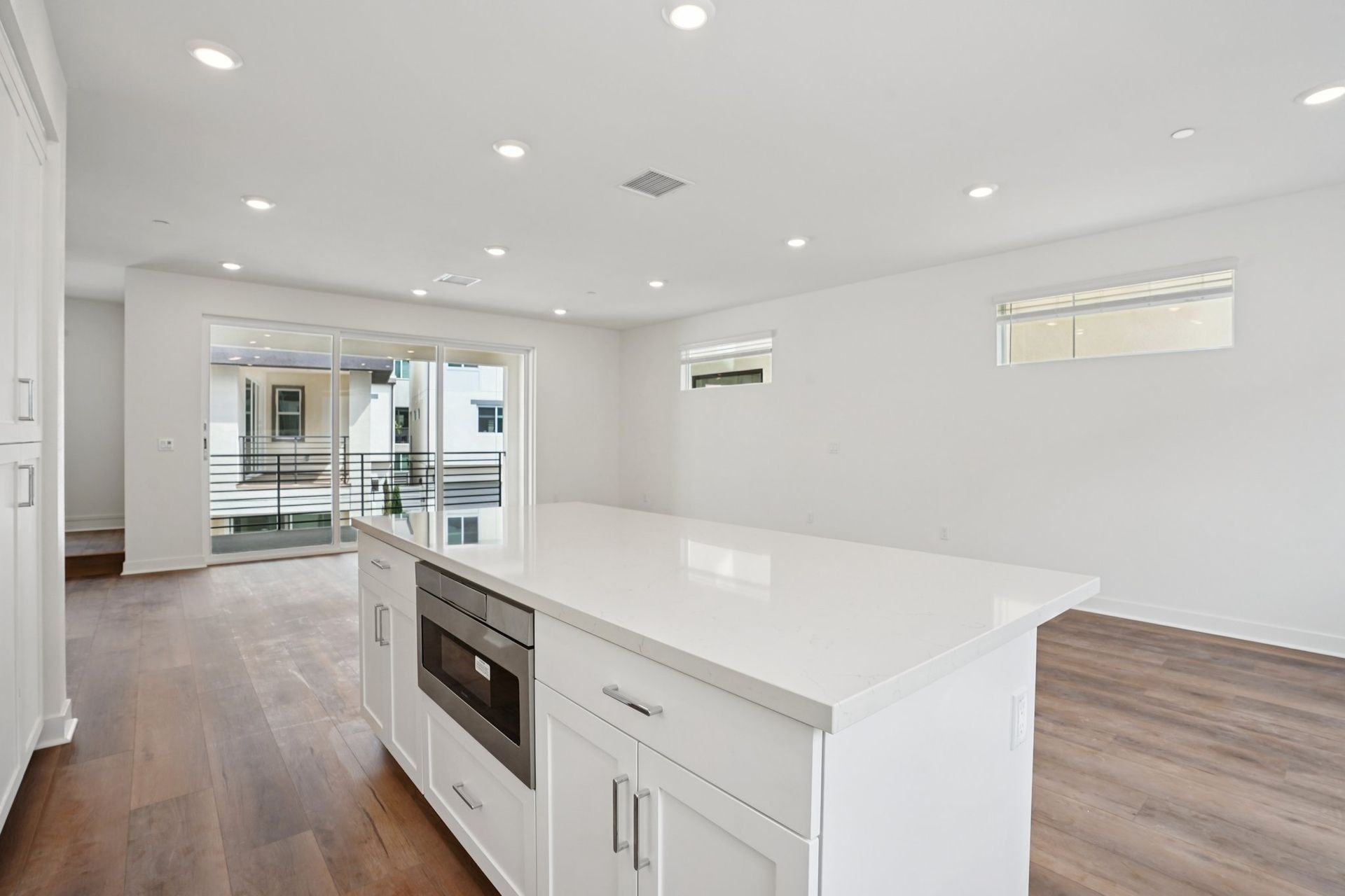 Large island with open view of great room