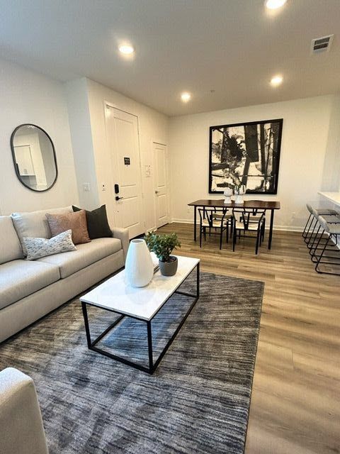 Plan 2 model home living and dining area with natural light