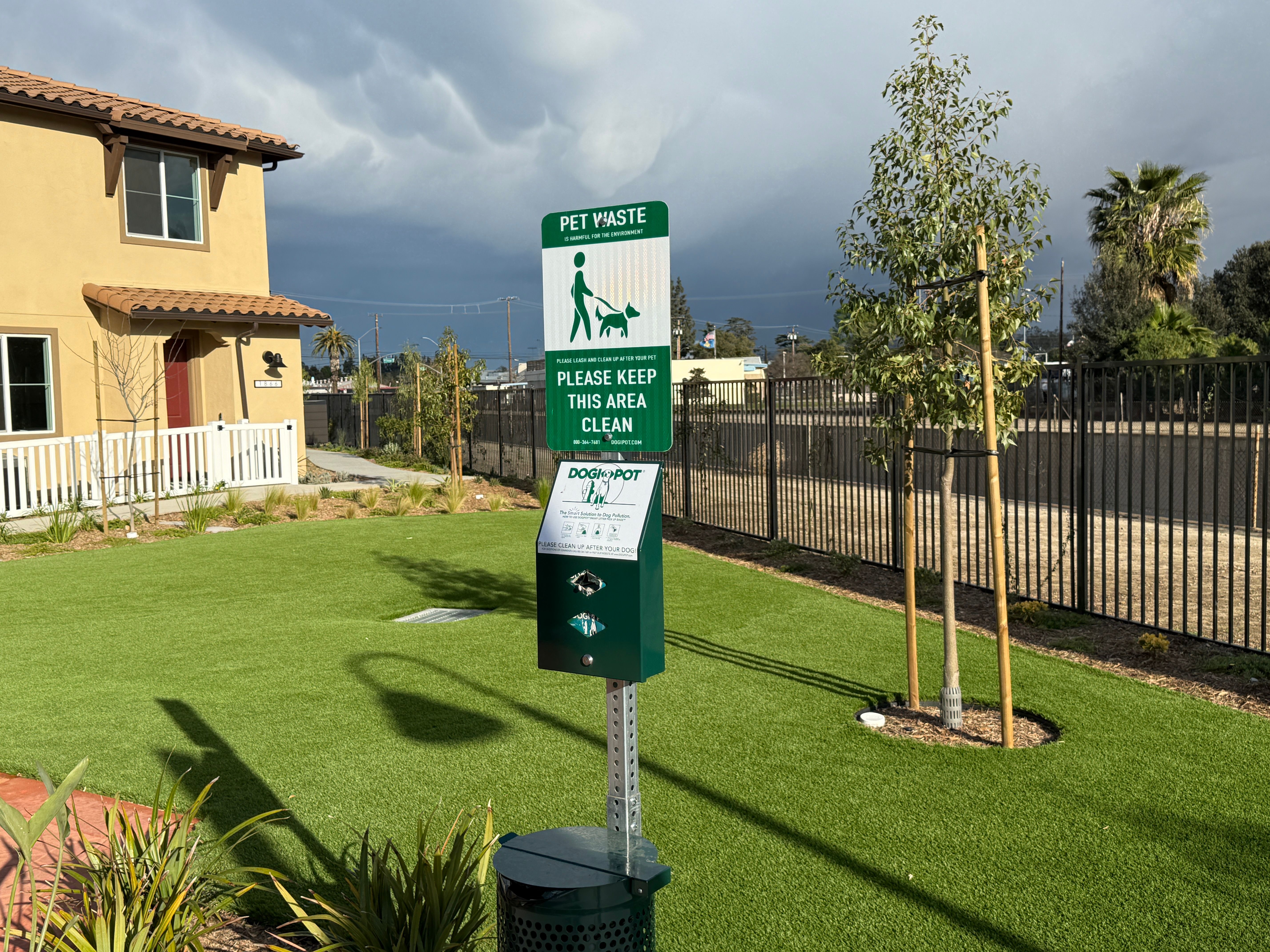 Pet area on turf