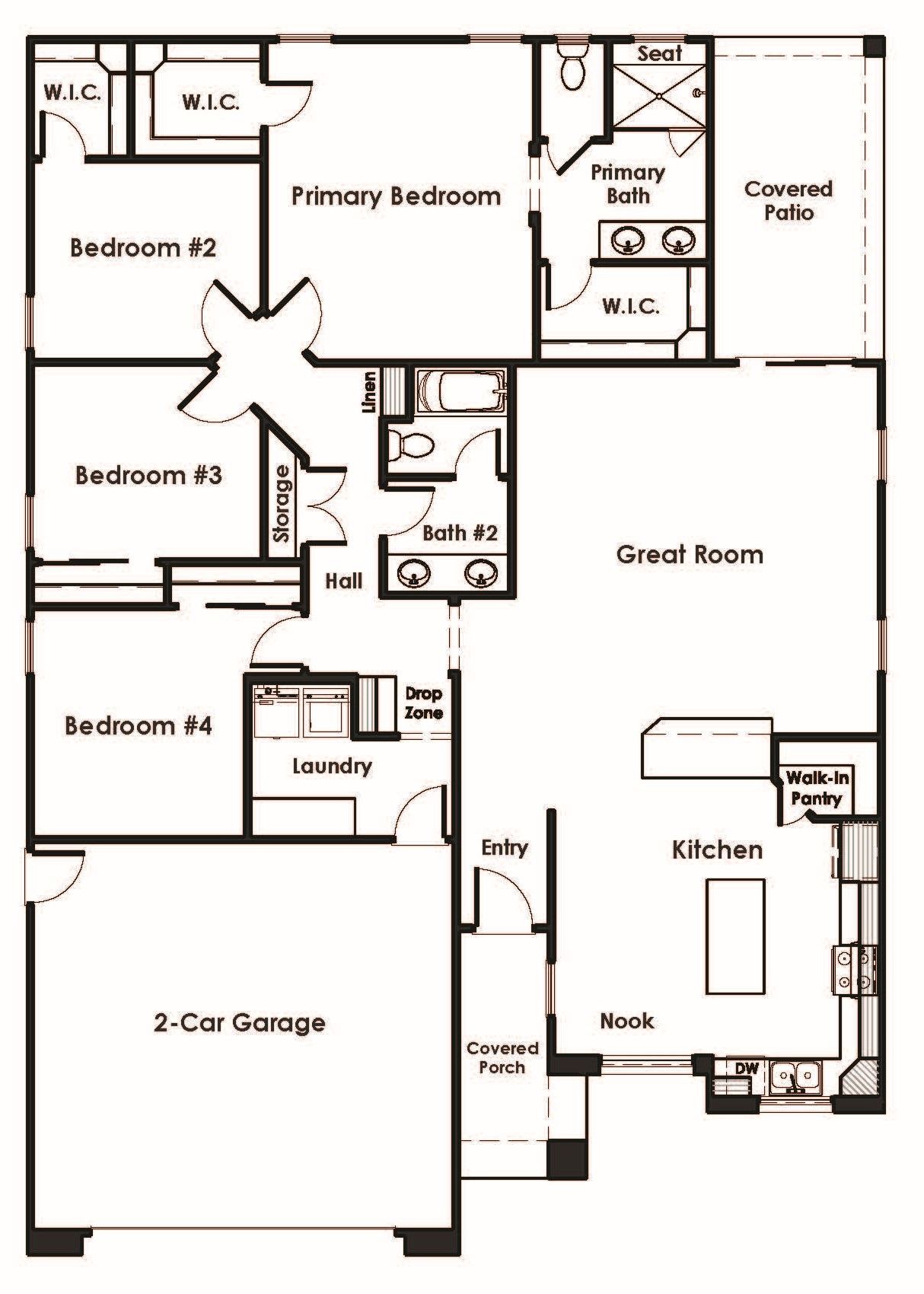 Brewer Floor Plan Garage Left