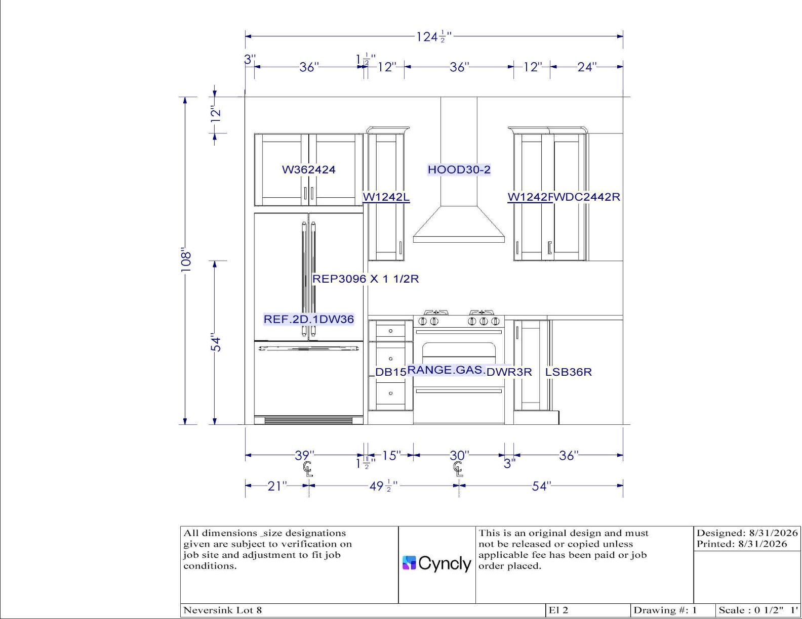 Kitchen Design Rendering - Customizable Options Available