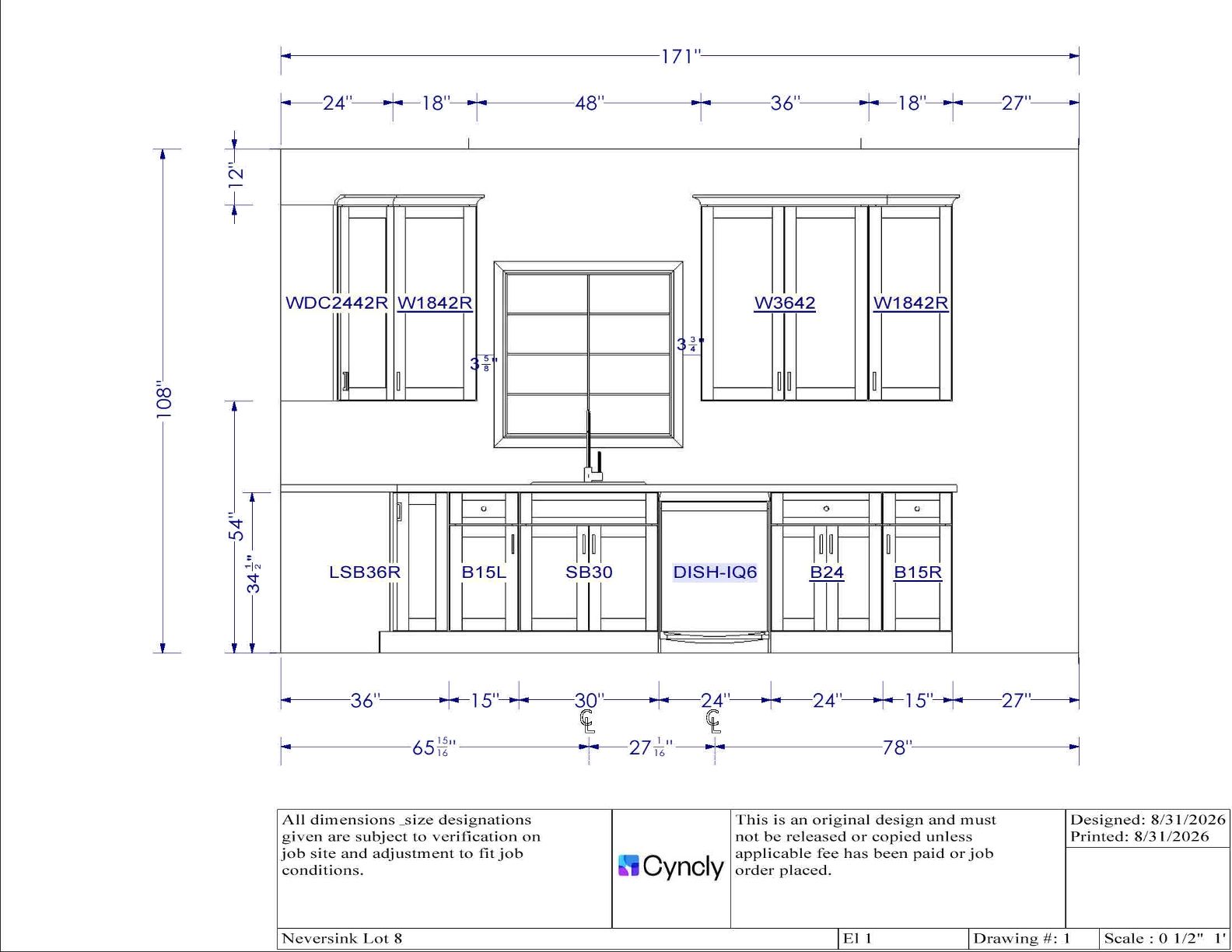 Kitchen Design Rendering - Customizable Options Available