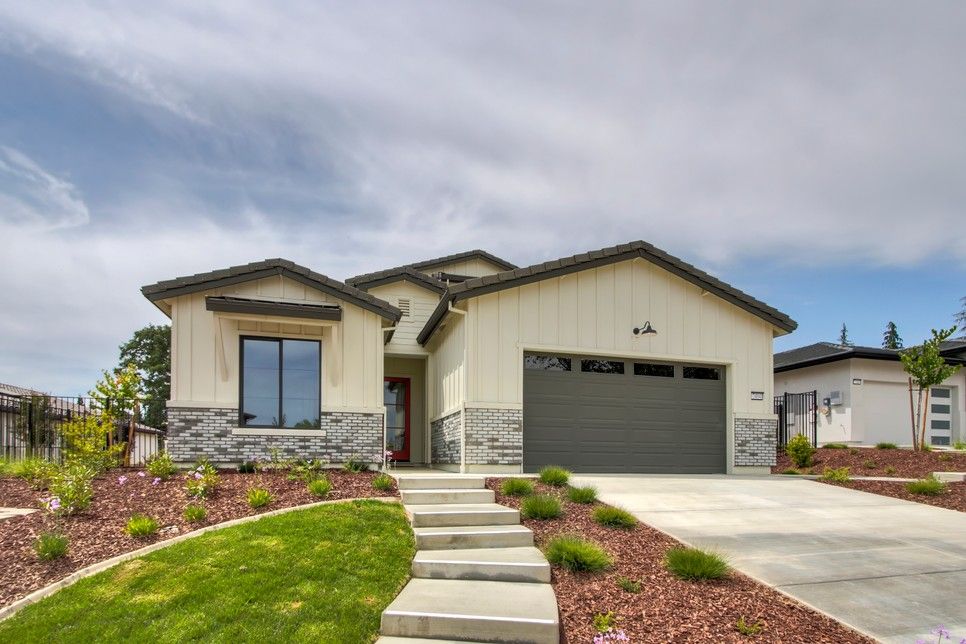 3,041 Square Feet  Two story, 4 bedroom, 4 bath, loft, 3 car tandem, Dual master suites with one upstairs and one downstairs, great room with dining area, side yard courtyard