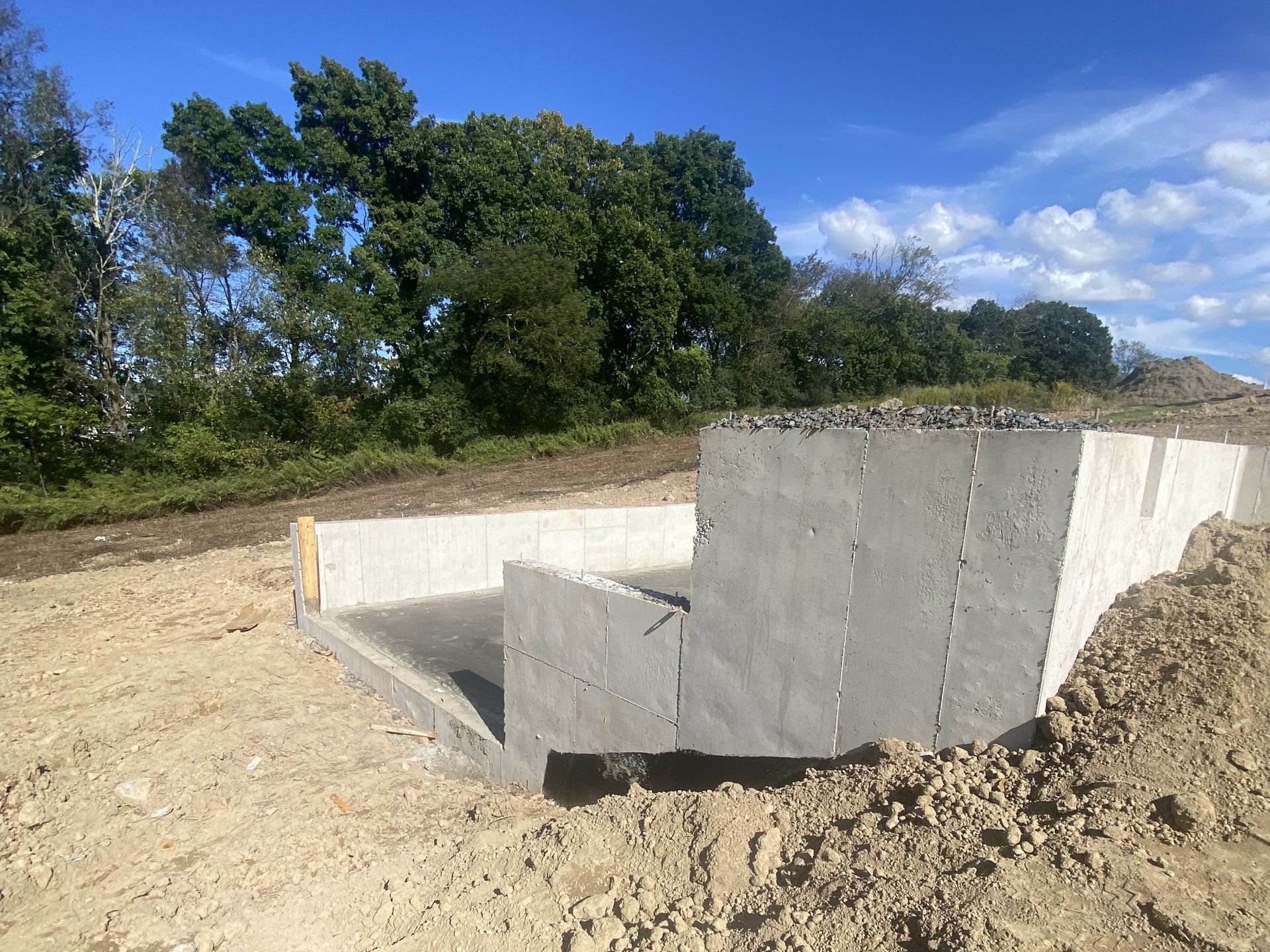 Construction Progress Photo of Poured Foundation