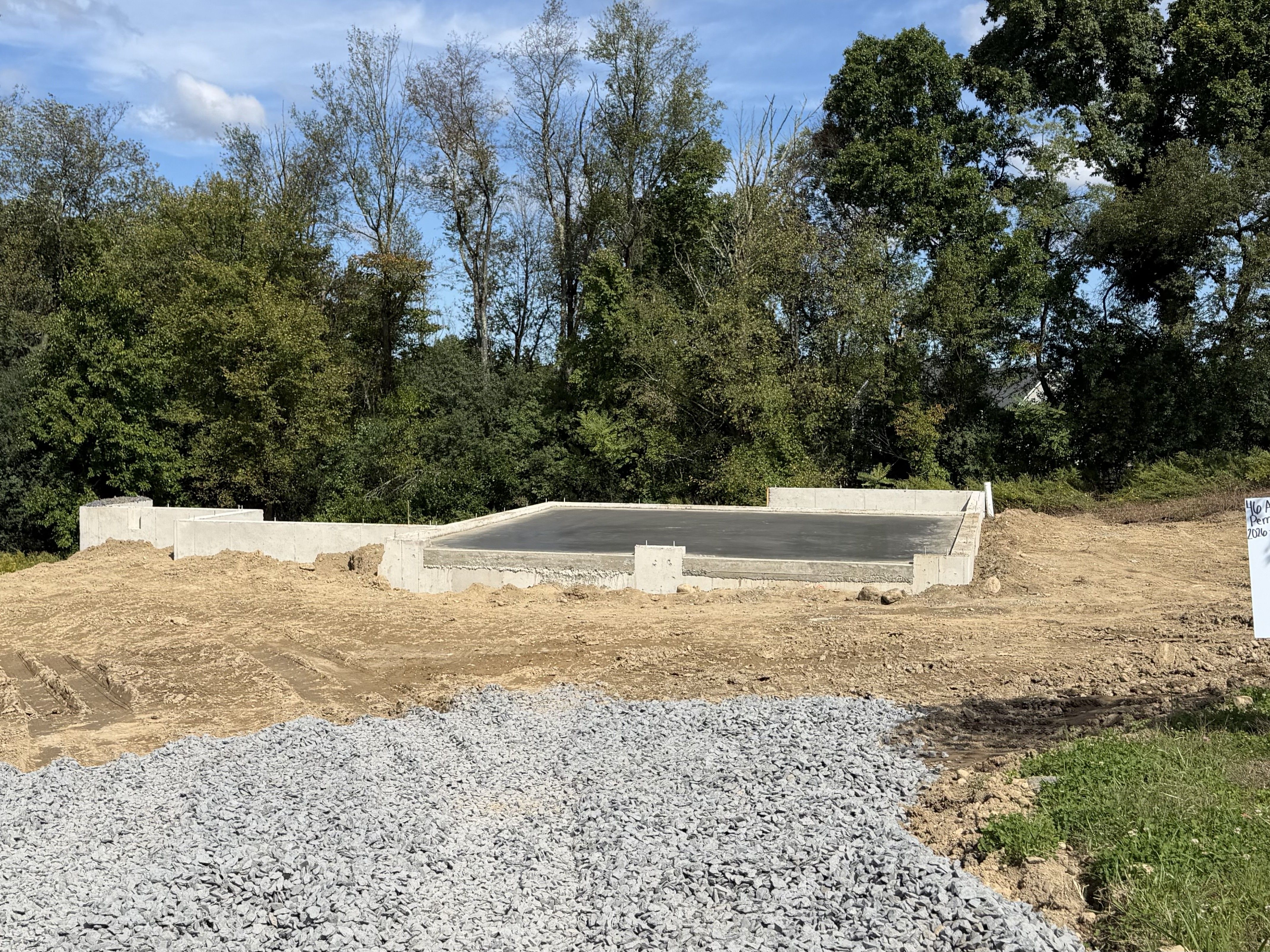 Construction Progress Photo of Poured Foundation