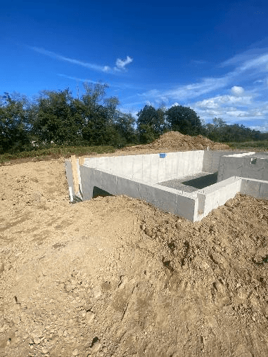 Construction Progress Photo of Poured Concrete Foundation