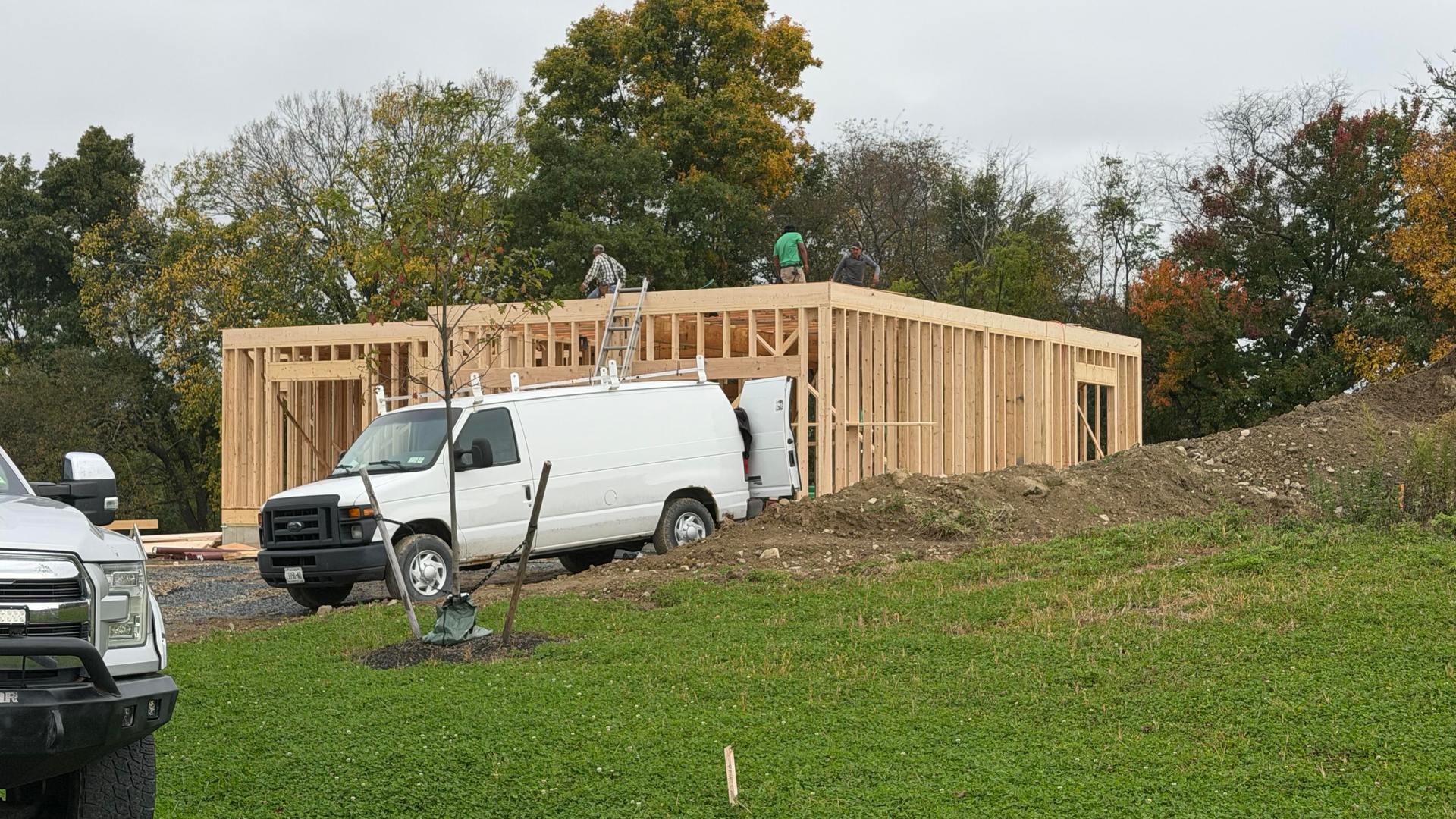 Construction Progress Photo of Framing. 