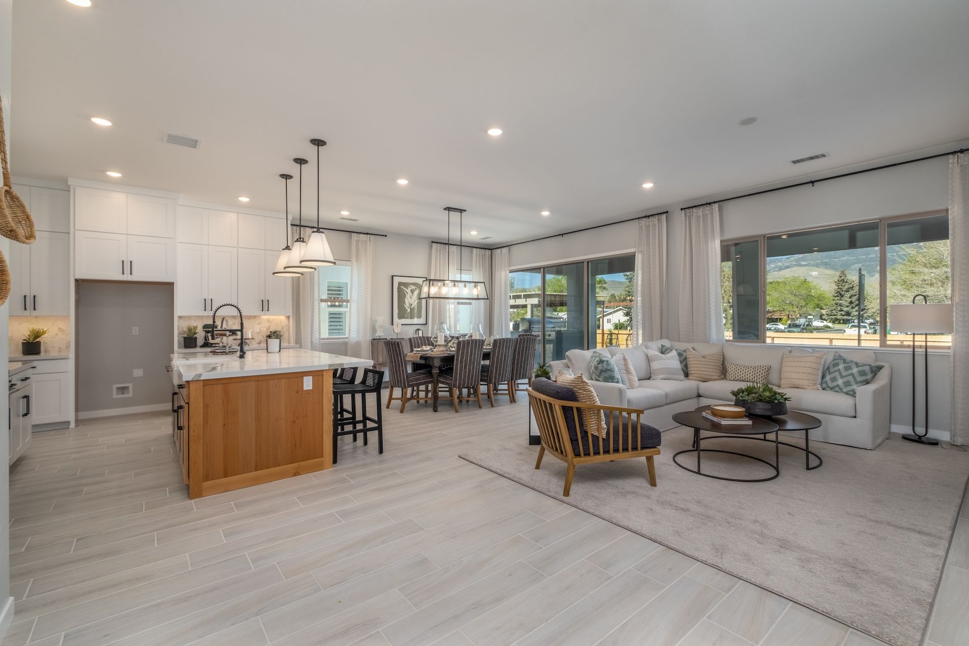 Great Room, Kitchen & Dining Area