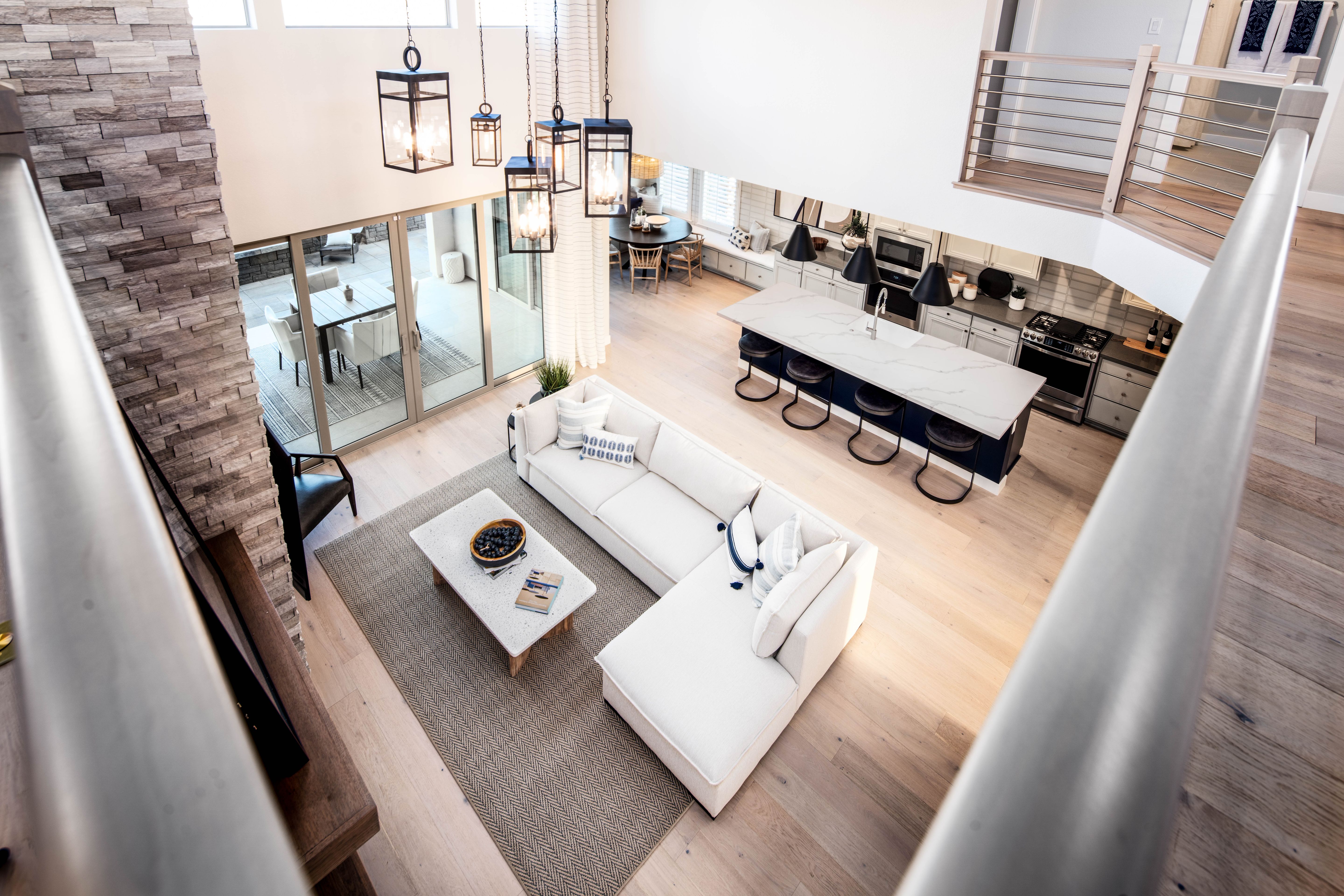 2nd Floor View Of Great Room & Kitchen