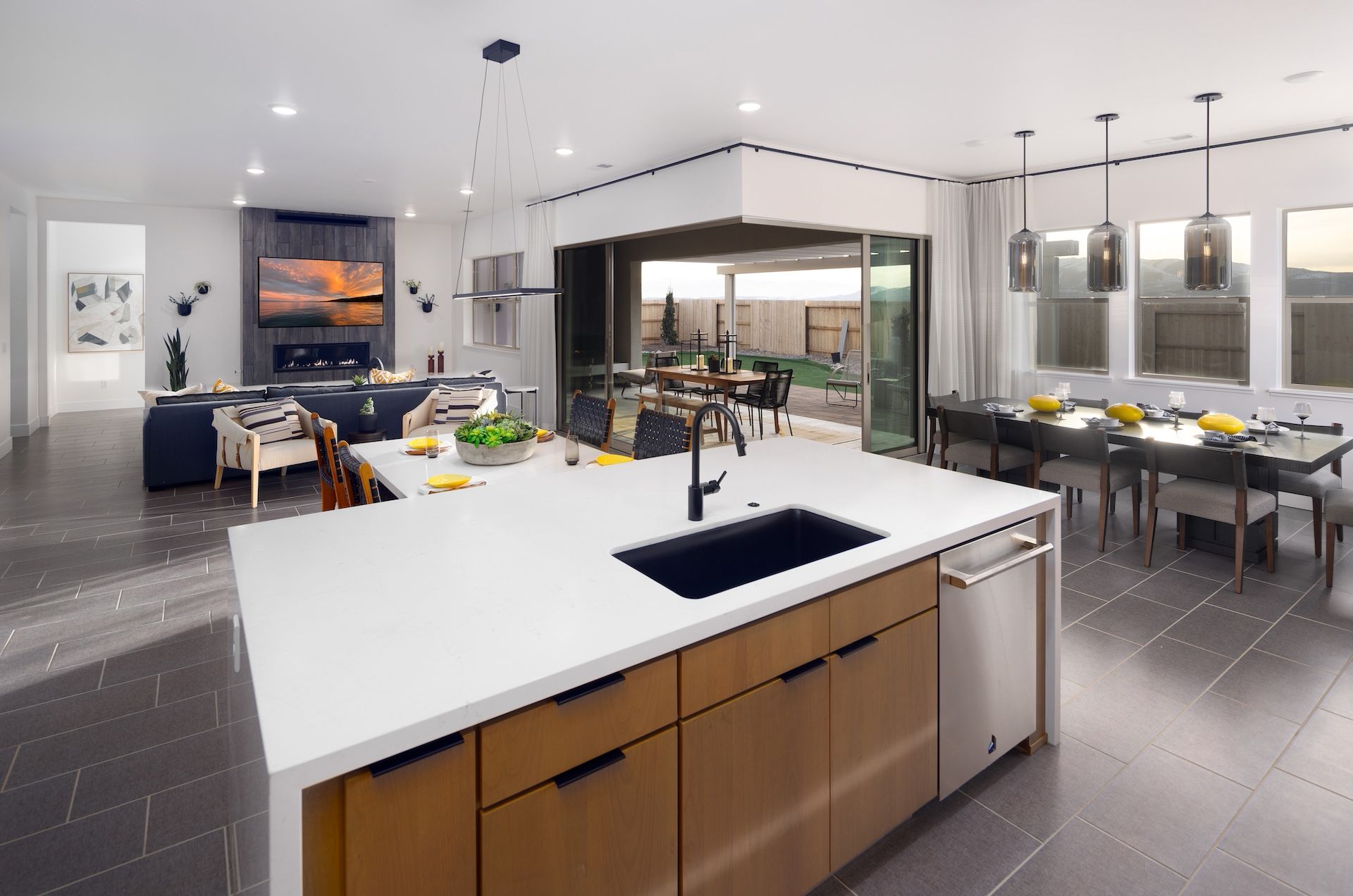 Kitchen, Dining Area, & Great Room