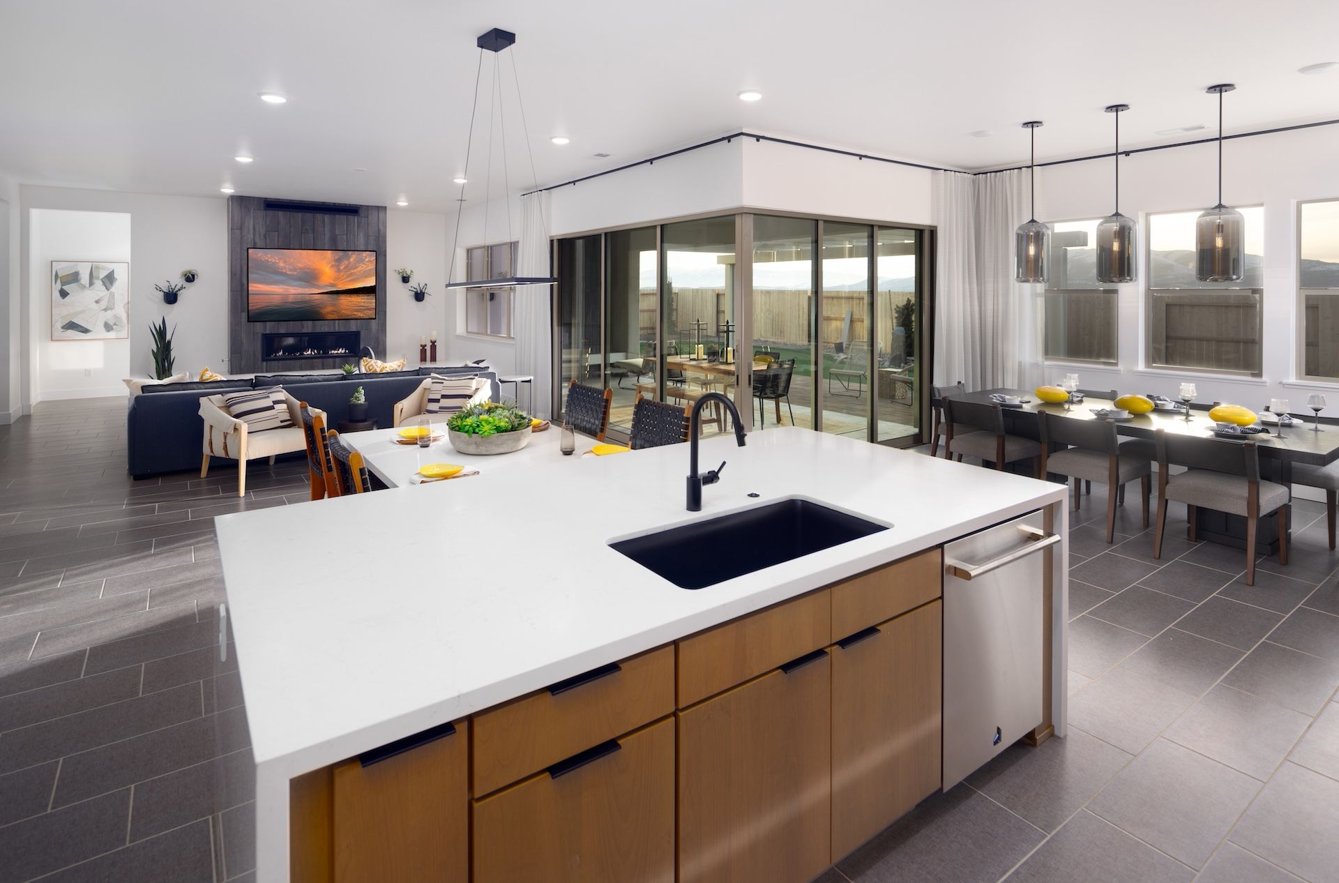 Kitchen, Dining Area, & Great Room