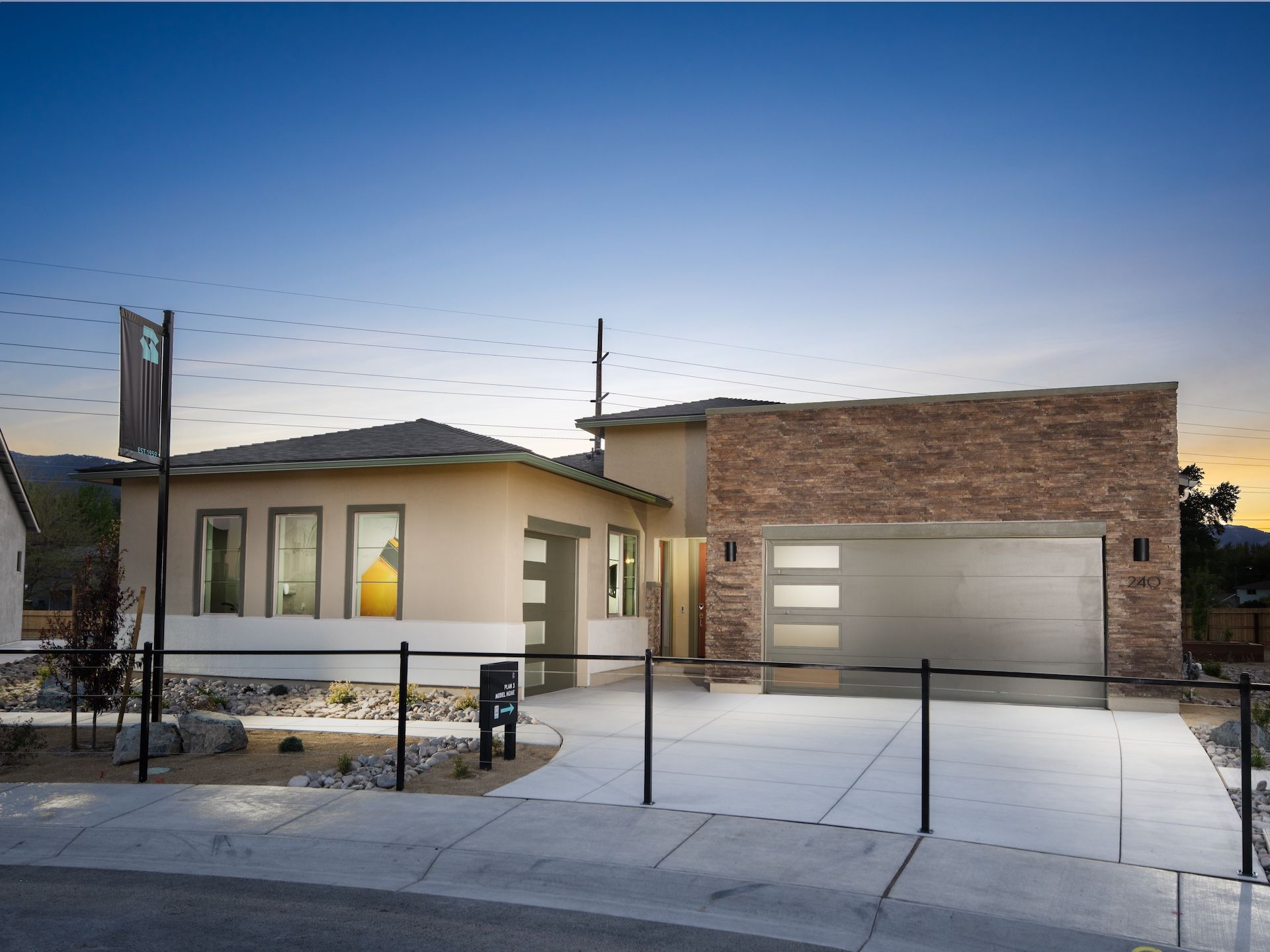 Plan 3 Model Showcasing Our Desert Contemporary Elevation