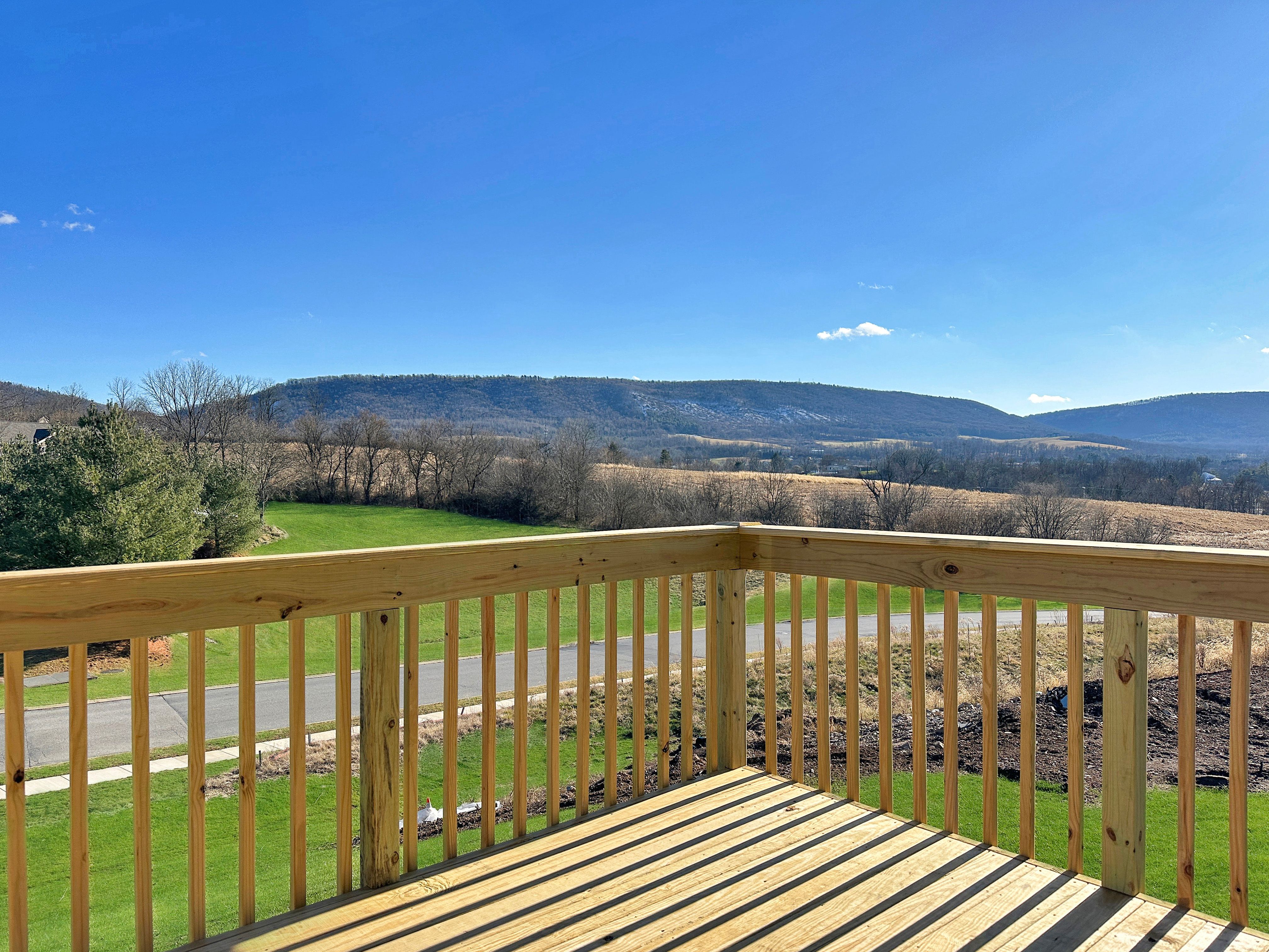 Rear deck overlooking mountain view