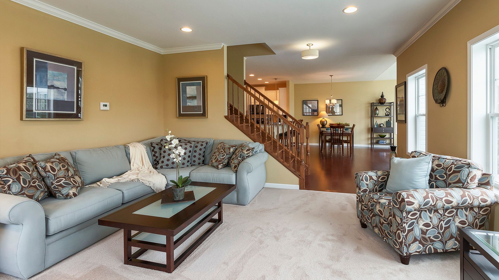 View from family room into kitchen area, Crestmont plan