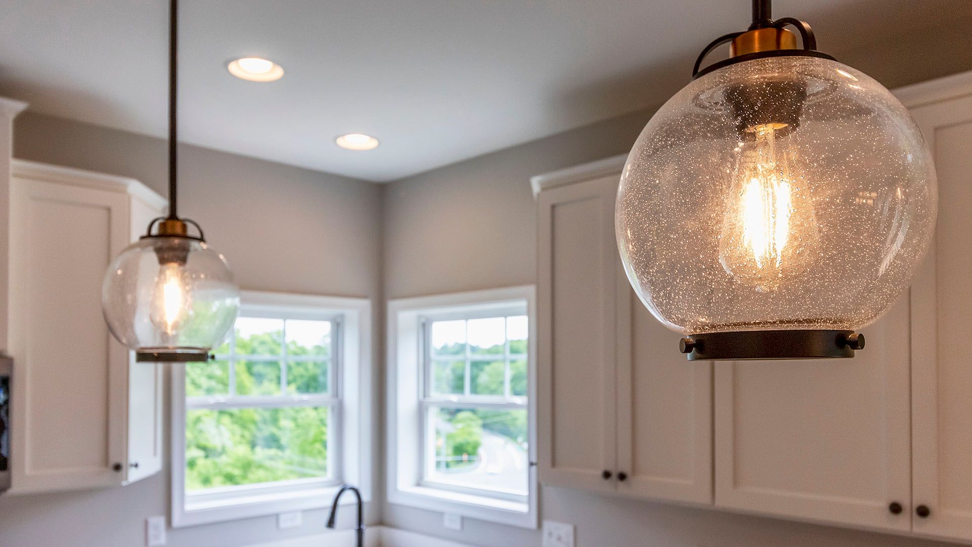Hanging lights in kitchen