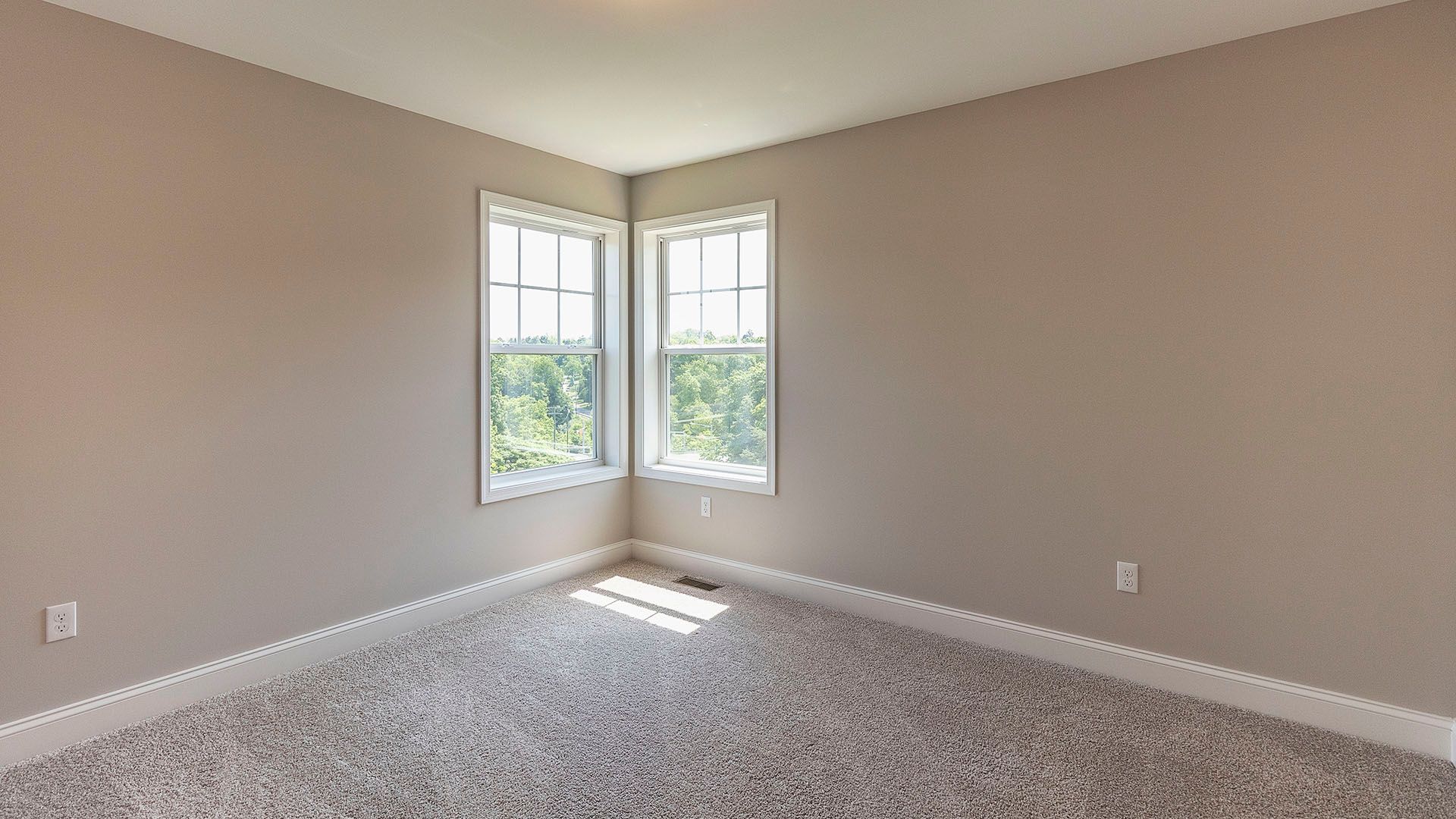 Bedroom #3 with carpet. 2 windows