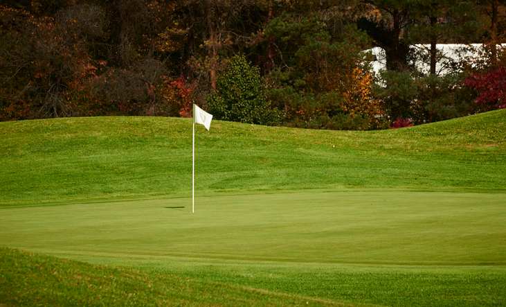 Fall foliage on the Centre Hills Golf course near Village at Canterbury - by S&A Homes in State College