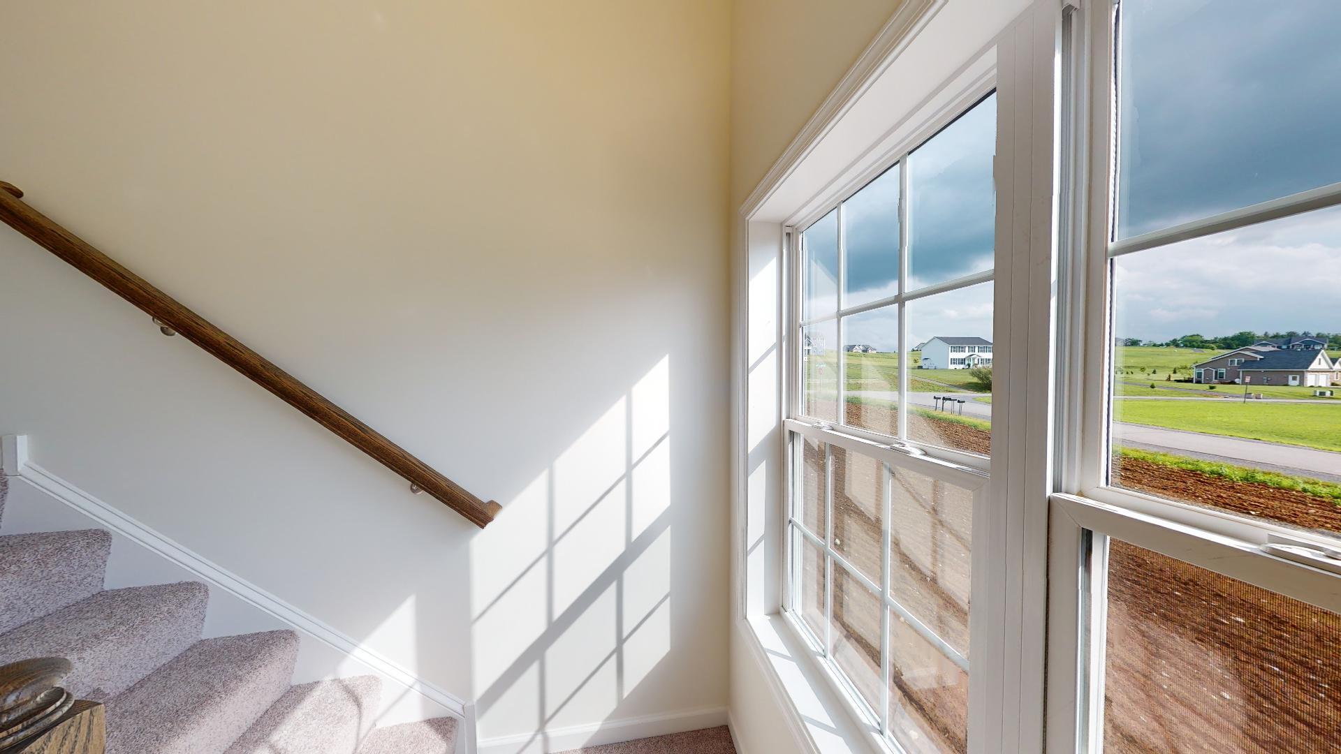 Double windows in stairwell