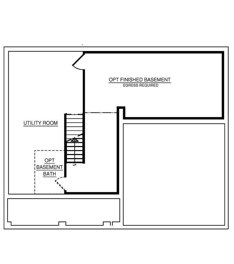 Floorplan drawing - basement with optional recreation room
