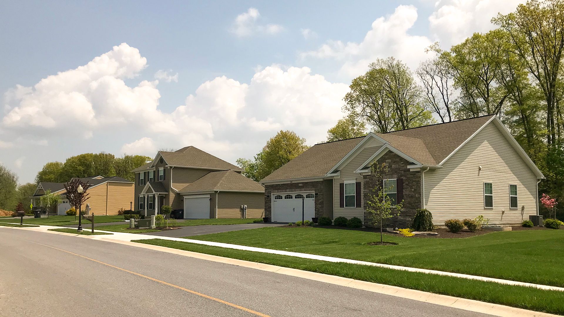 Deerfield by S&A Homes in Shippensburg - streetscape - ranch and 2 story homes