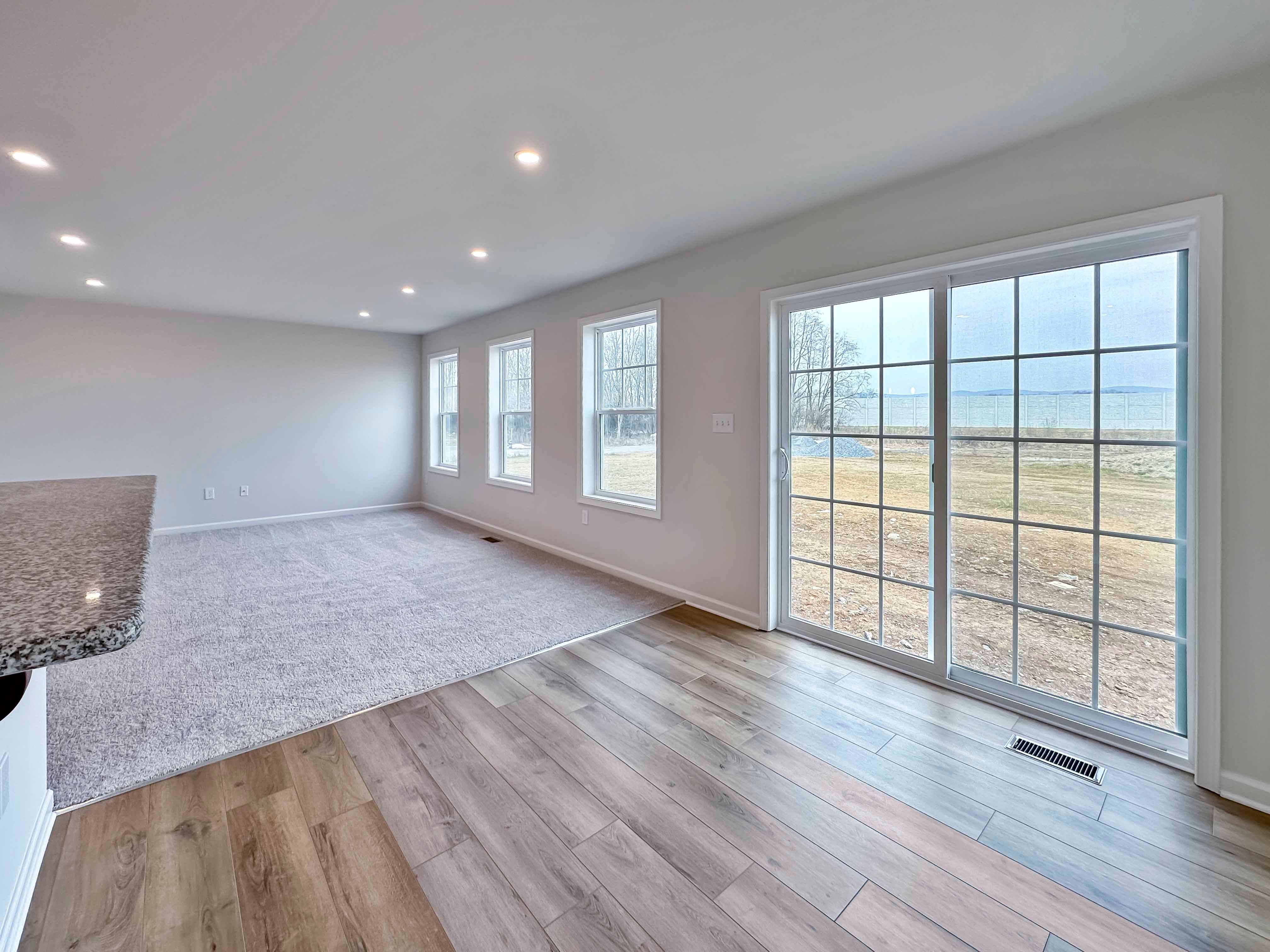 Breakfast area with sliding glass door