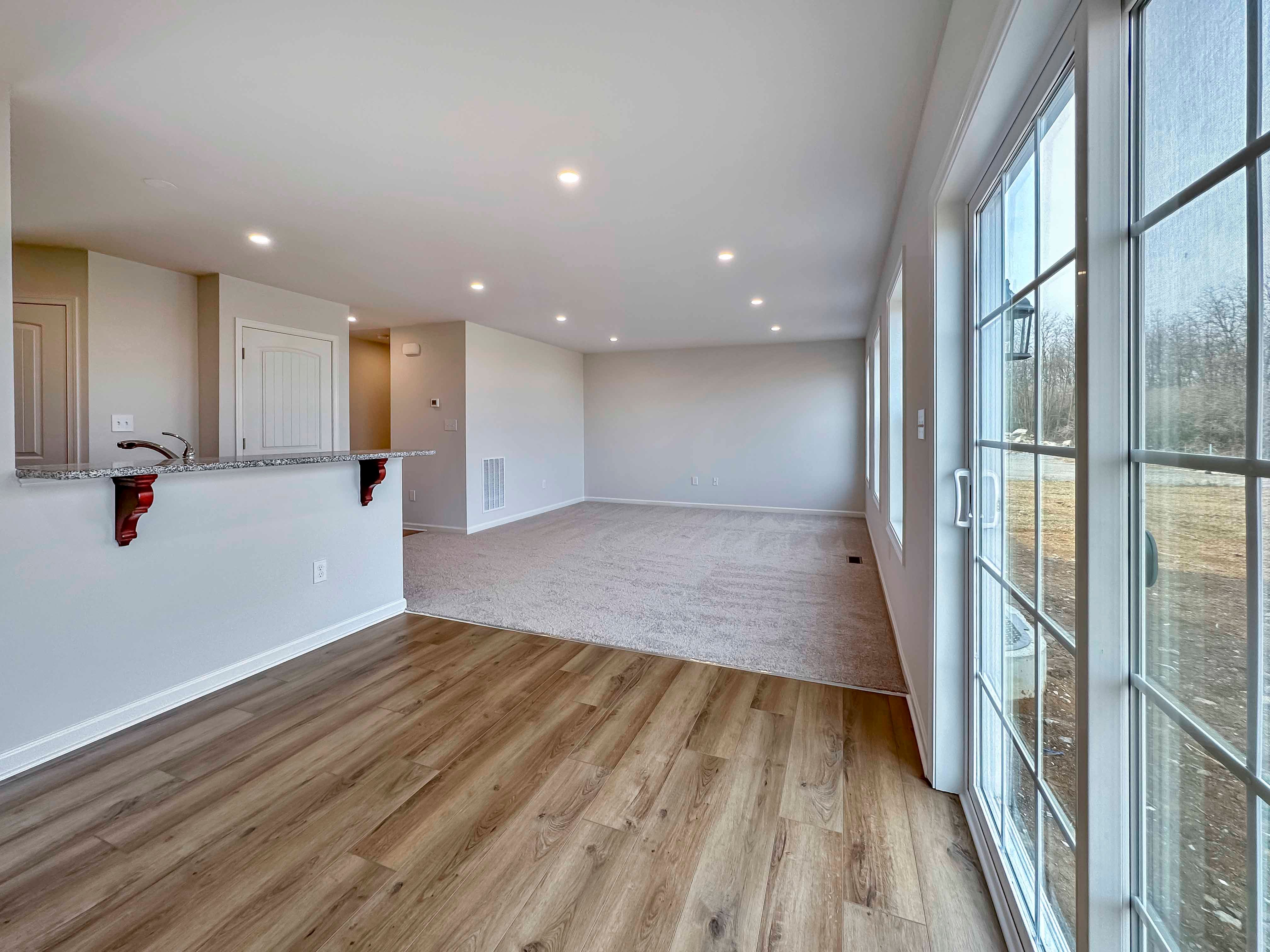 Breakfast area with sliding glass door