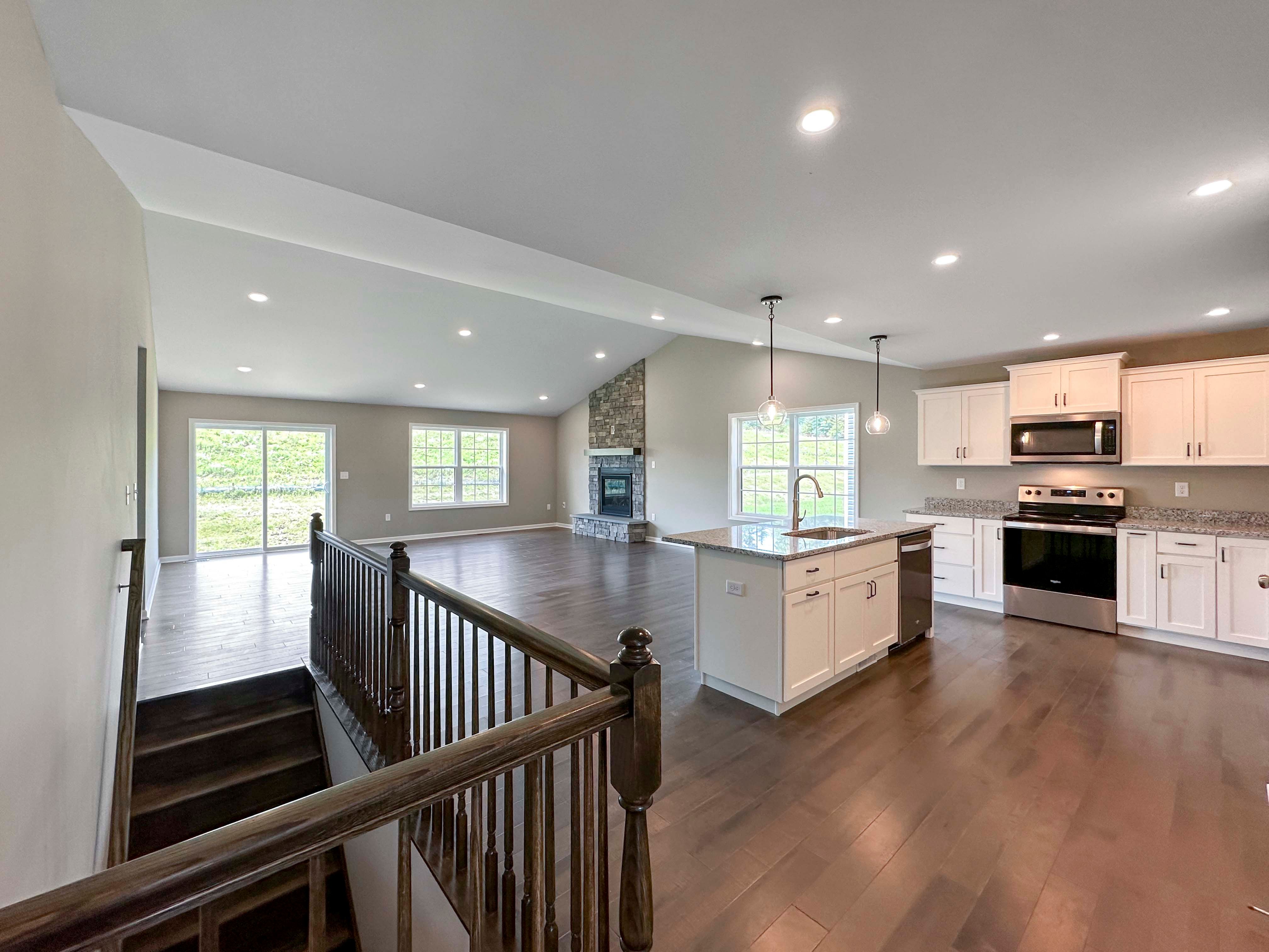 Kitchen and family room area
