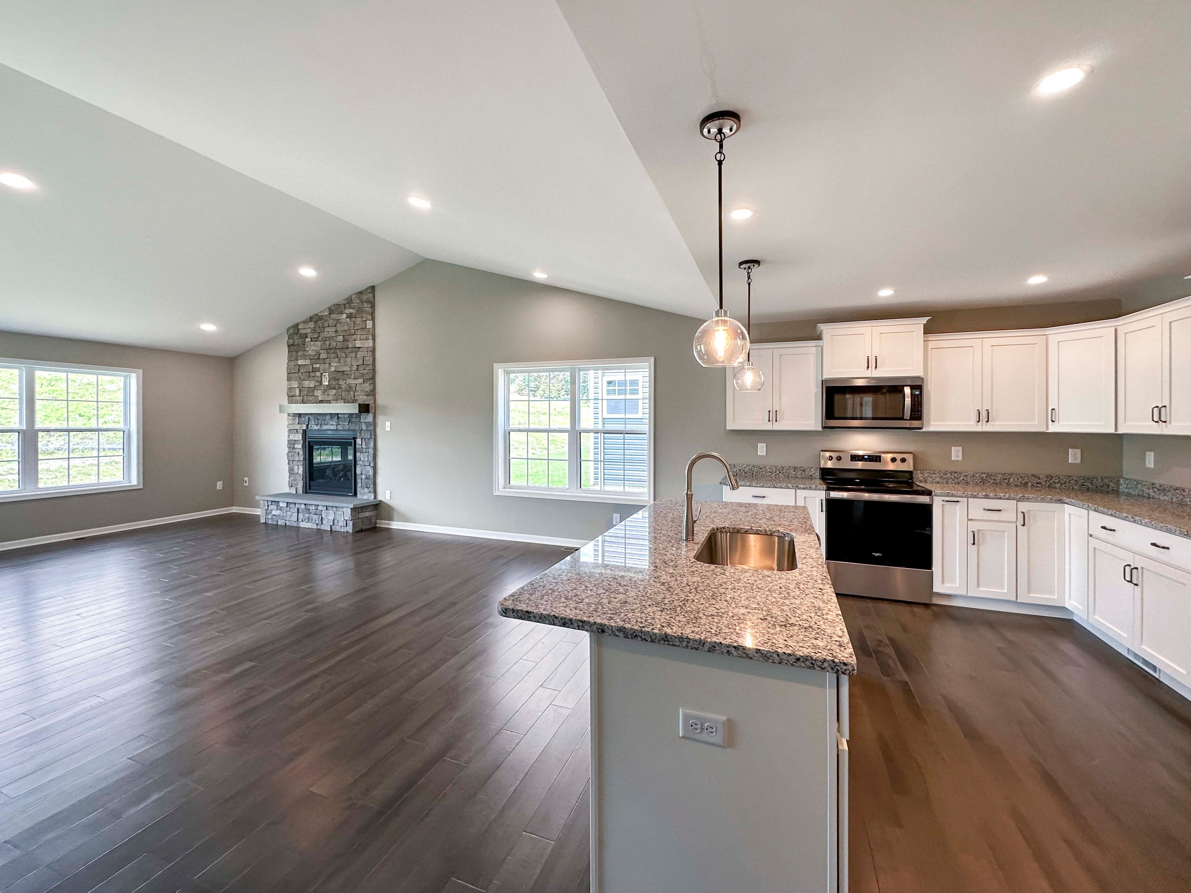 Kitchen and family room area