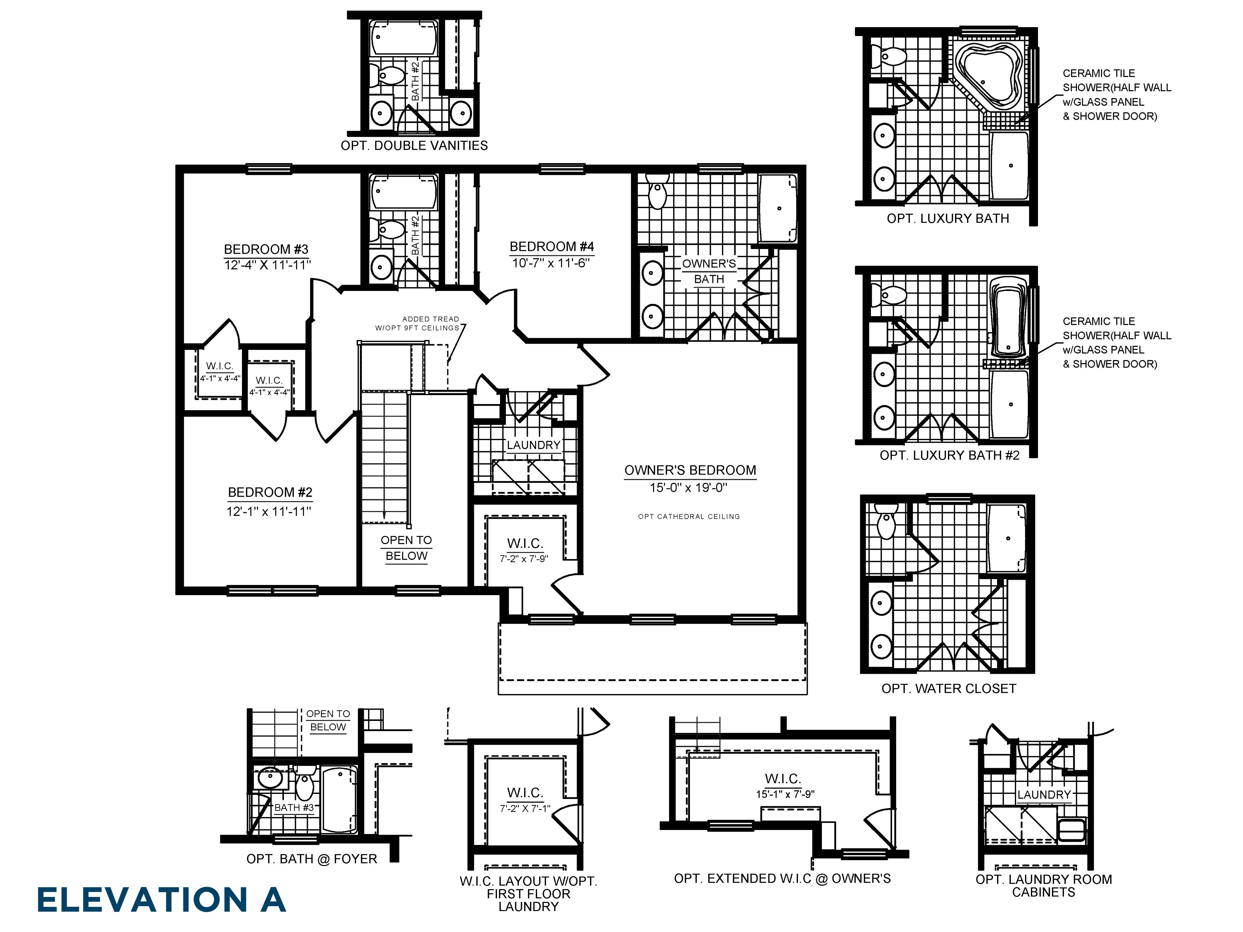 Floorplan drawing - Dartmouth single family home - second floor with four bedrooms, two full baths, and laundry